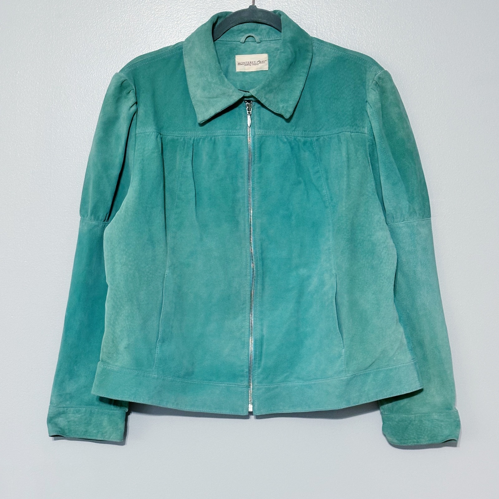 Vintage Monterey Bay Turquoise Leather Jacket